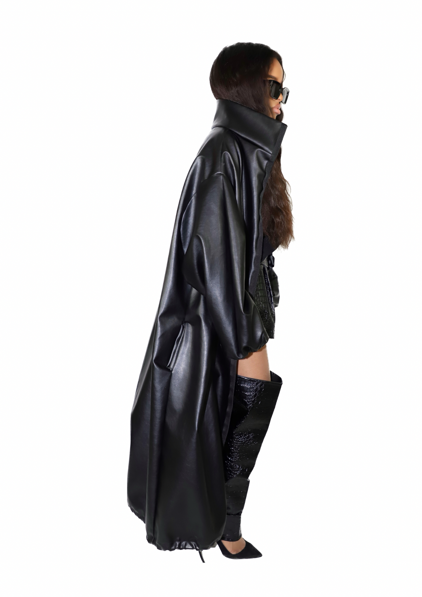 The Opo long leather jacket